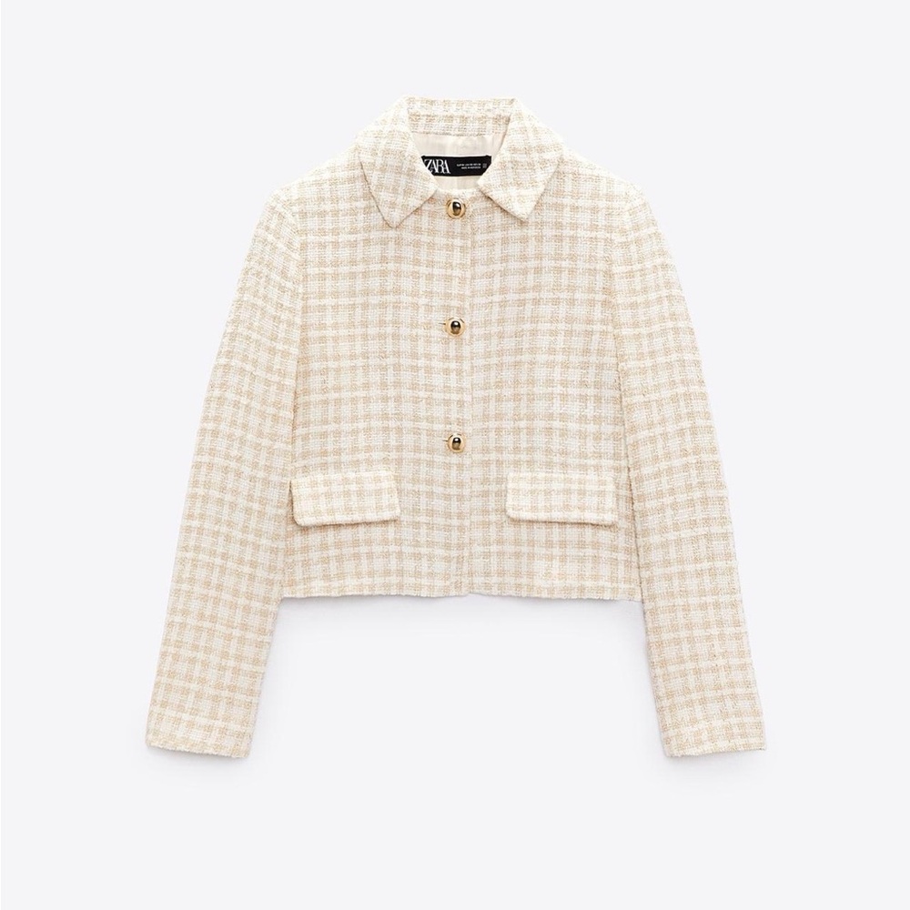 Zara Women's Beige Cropped Blazer